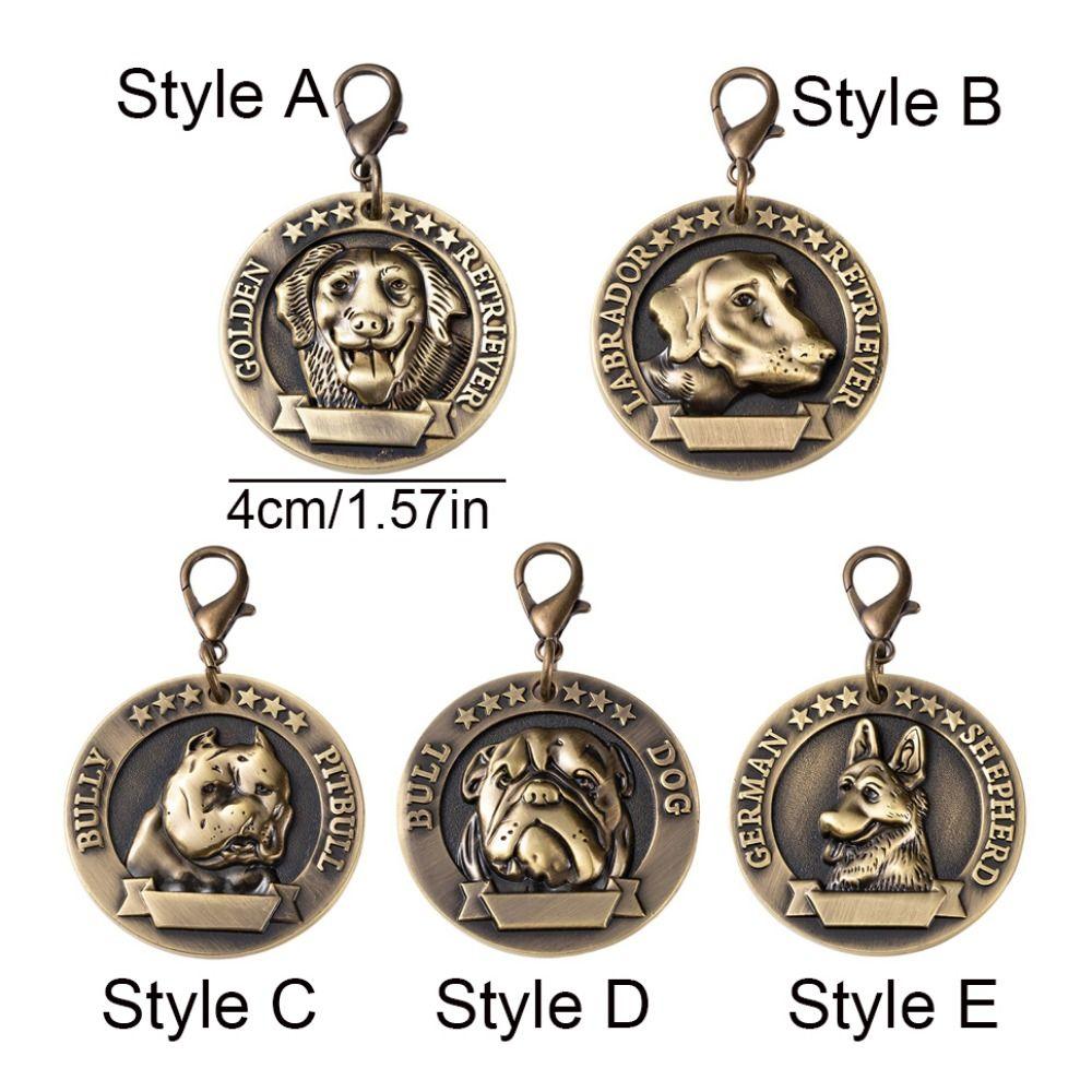 Pet Supplies Dog Tag 3D Embossed Nameplate Anti-lost Stainless Steel Pet Metal ID Card
