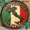 Vintage Italian Flag Metal Poster Welcome To Italy Bar Wall Decor
