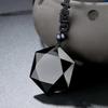 ZRM Fashion Black Obsidian Pendant Necklace Obsidian Star Pendant Lucky Love Crystal Jewelry With Free Rope Drop Shipping
