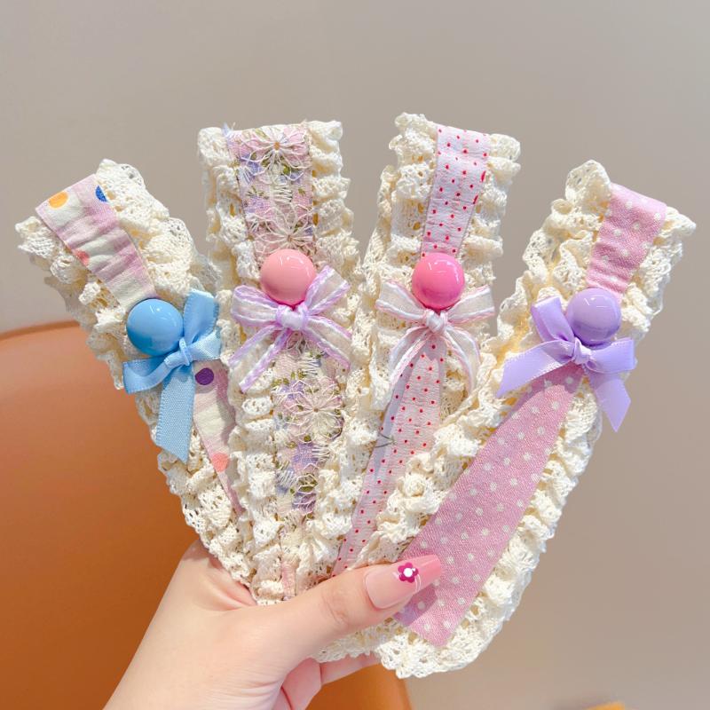 1/3Pcs Sweet Cute Baby Headbands Bangs Stickers Girls Princess Hair Artifact Kids Headwear Photography Props