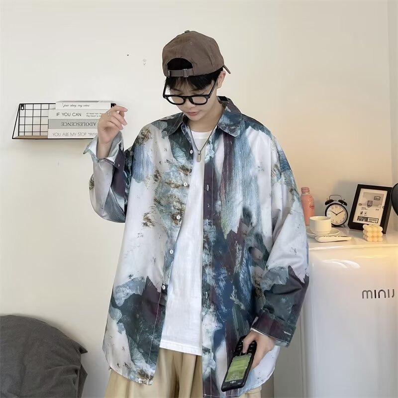 2024 Casual Long Sleeved Shirt Ins Loose Shirt Men'S Summer Trend Versatile Casual Jacket