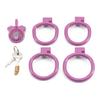 Positive Mini Flat Short Cock Ring Chastity Cage Device with 4 Ring for Male