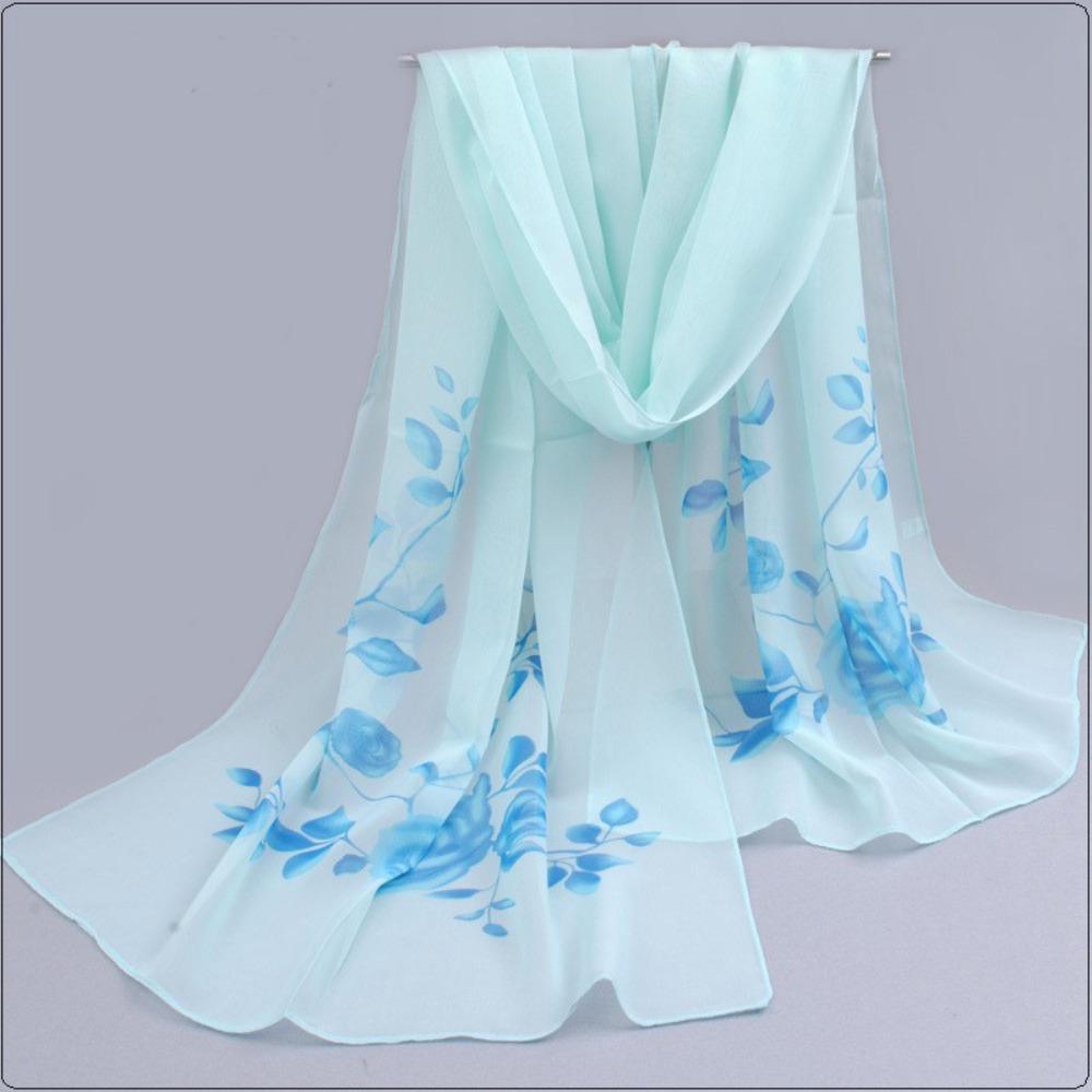 Brand Spring Summer Scarf Luxury Design Long Cape Shawl Fashion Chiffon Scarf  For Women Girls