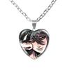Solivan Brugmansia Sol 'The Kid At the Back' Anime Glass Cabochon Heart Shaped Pendant Necklace Charm Jewelry Gift