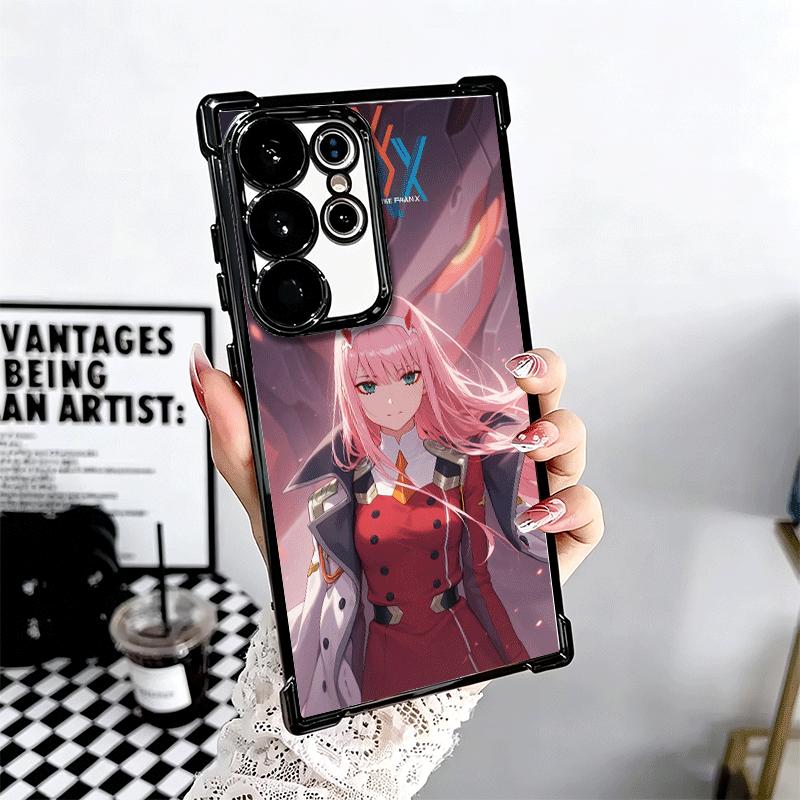 Darling Zero Two 02 Anime Plating Phone Case For Samsung Galaxy S24 S25 FE S26 Edge S23 Ultra S22 S21 Plus S20 Anti-Fall Airabag