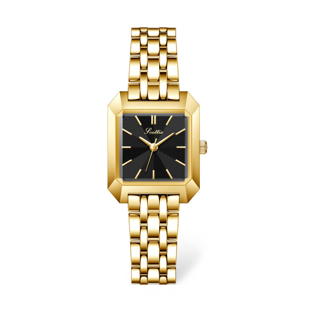 Square Steel Belt 9153 Women'S Watch Dragon Fruit Color Small Dial Watch