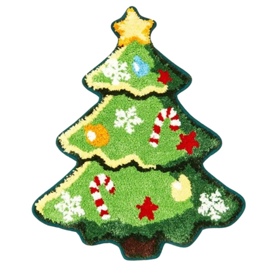 Christmas Tree Shaped Christmas Rug Cartoon Bath Mat Durable Entry Door Mat  Kitchen