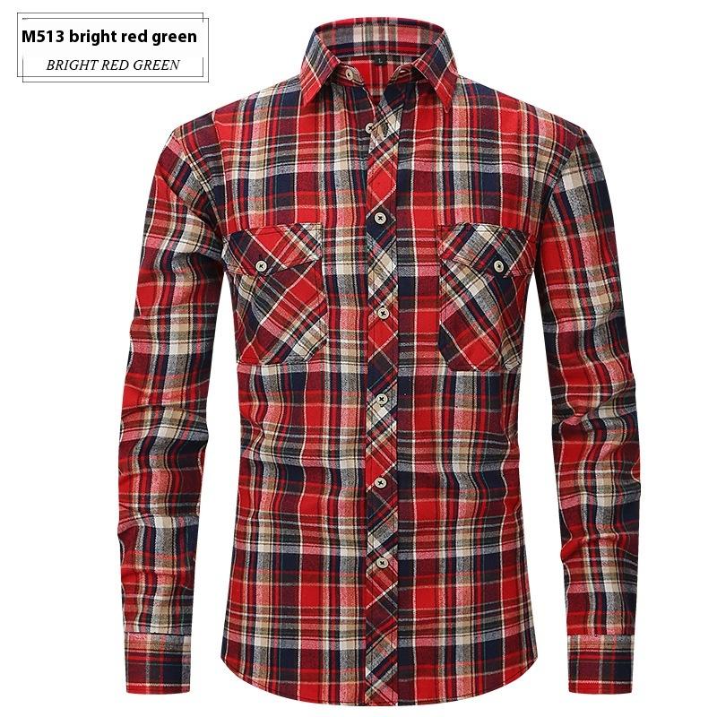 Cozy Up Men's Casual Plaid Flannel Long Sleeve Button Down Shirt