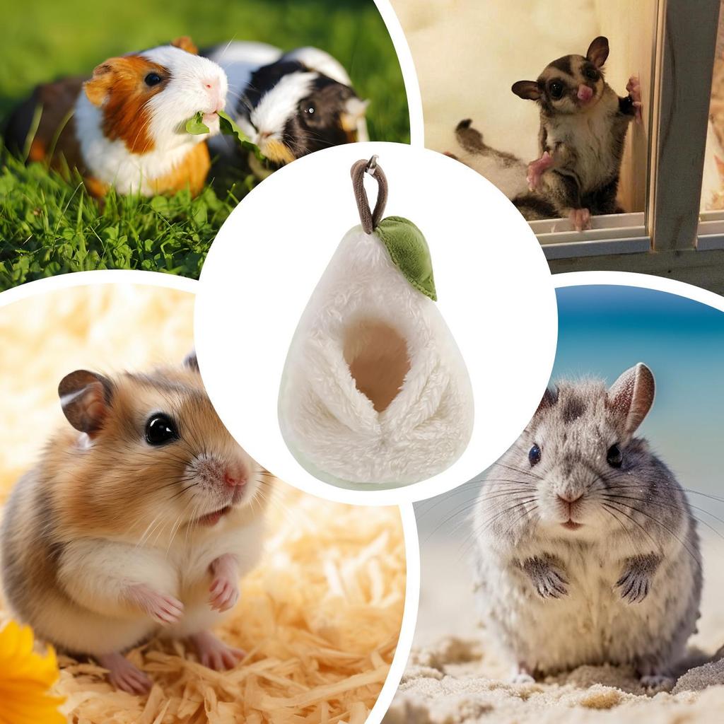 Hamster Hanging Bag Bed Winter Warm Hamster Sleeping Bag Pear Shape Warm Habitat Cozy Cage Accessories  for Wellness Comfort