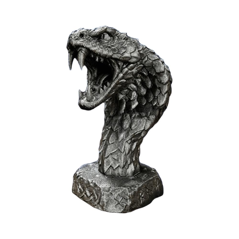 Gothic Style Snake Head Statue 3D Printed Snake Figurine Cool Desktop Ornament  Computer Desk