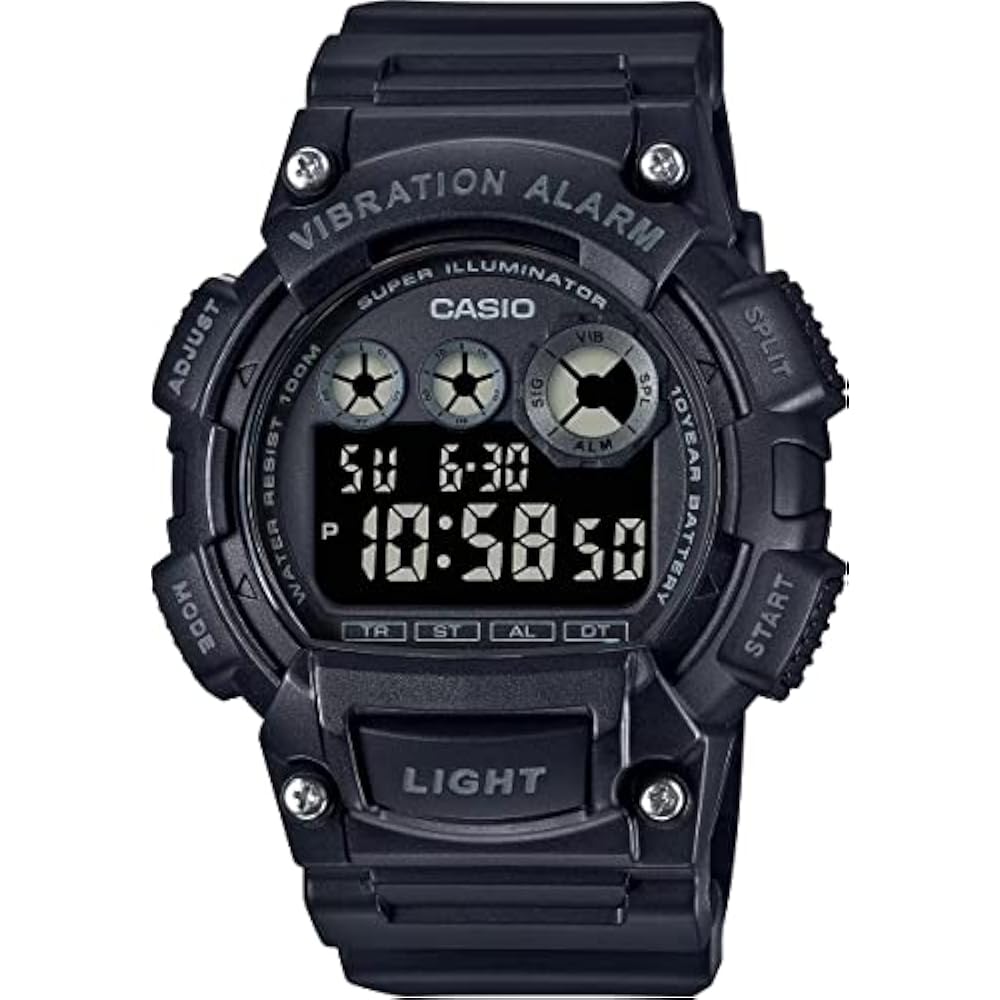 

[Casio] CASIO Standard Digital Men s Watch with Vibration Function, W-735H-1BV, Black Reversing L...