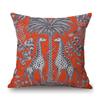 Orange Yellow Blue Pink Purple Tropical Plant Giraffe Unicorn Animal Pattern Toile De Jouy Decorative Pillow Case Cushion Cover