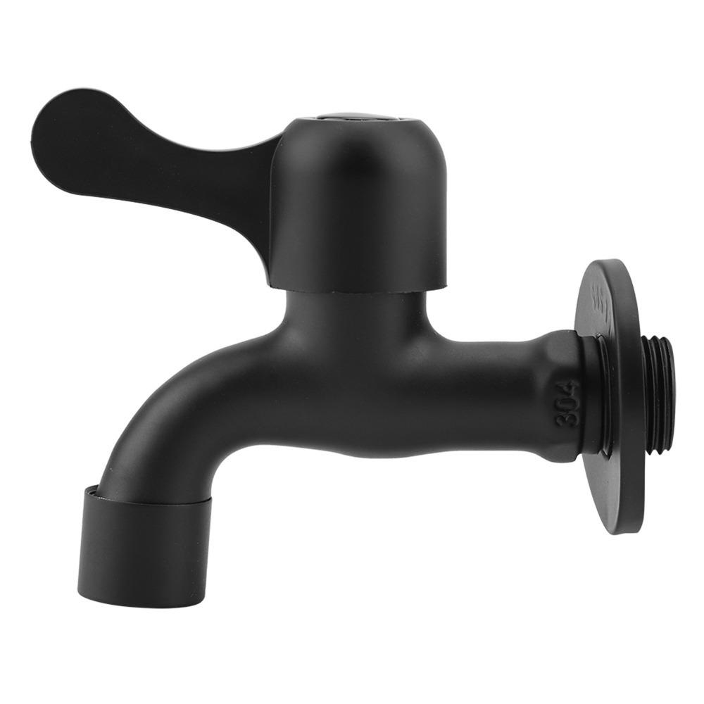 Wall Mount Water Faucet Black Faucet Easy Install Water Tap Washing Machine