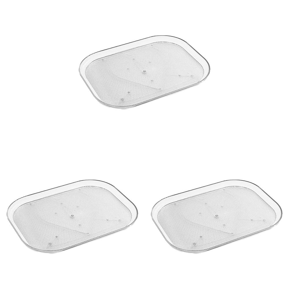 Fridge Turntable Organizer 360 Rotating Rectangle Storage Rack For Kitchen Refrigerator Turntable Rack Transparent Storage Tray