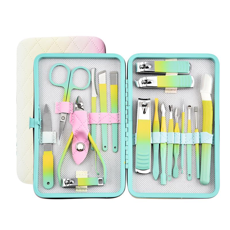 Gradient Yellow Nail Clipper Set - Professional Manicure Tools for Home and Salon