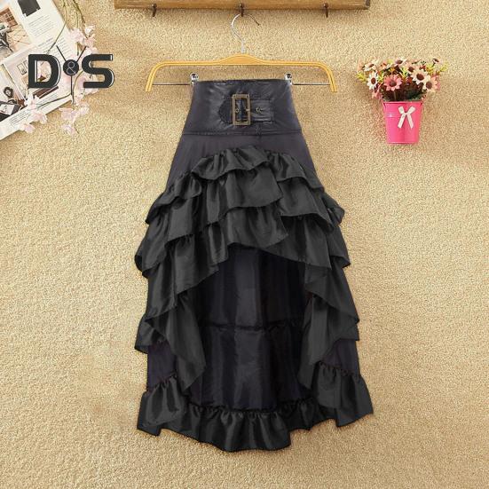 Dámská sukně Vysoký pas Nepravidelný volán Patchwork Barevně ladící Retro Roztroušený středověký královský styl Dámská maxi sukně funkční kostým