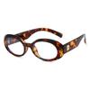 Leopard Small Oval Reading Glasses Anti Blue Light Clear Lens Presbyopic Eyewear For Women Fashion Optical Glasses