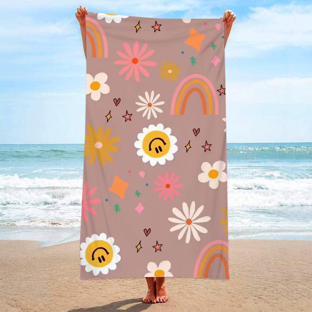 Telo da Spiaggia Senza Sabbia Asciugatura Rapida Morbido al Tatto Grande Stampa Floreale Microfibra Telo da Spiaggia Donna Uomo Viaggio Stile Bohemien