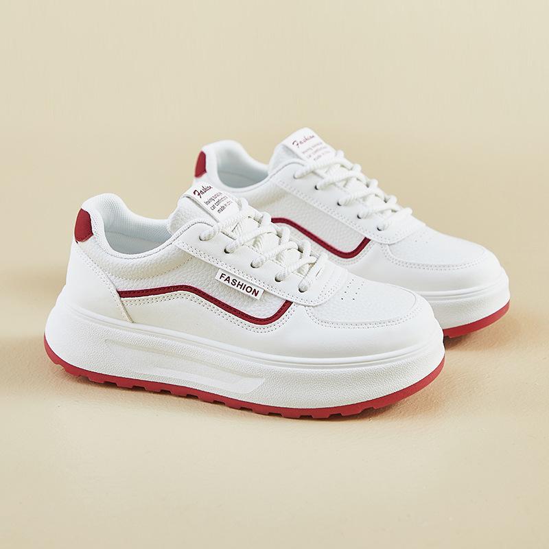 Pantofi albi de primăvară Stil nou de pantofi sport cu talpă groasă și talpă înaltă pentru elevi Pantofi casual