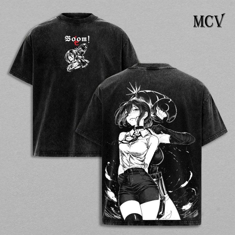 Chainsaw Man Anime Washed Oversized T-Shirt Men Women Streetwear Y2k Short Sleeve Cotton Comfortable High Quality Female Male Clothing