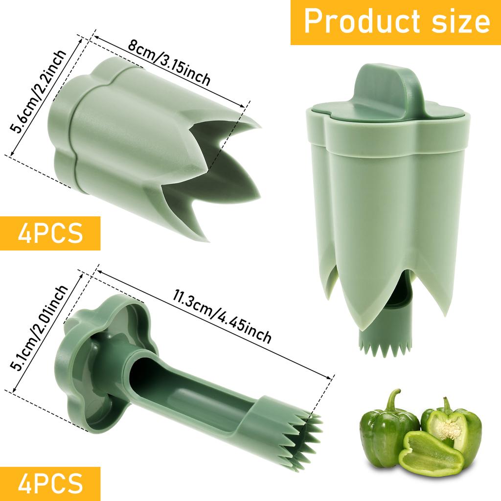 2-in-1 Fruit Pepper Corer Color Pepper Corer Seed Removing Tool Kitchen Utensil Fruit Vegetable Kitchen Accessories Coring Tool