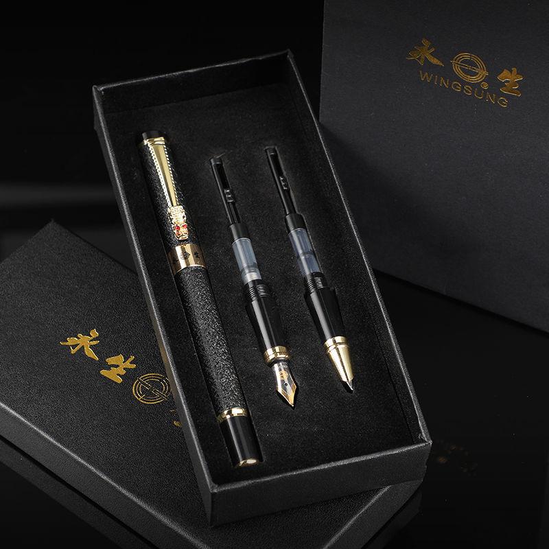 Yongsheng Fountain Pen Set: Business Creative Calligraphy with Fine, Medium, Bent, and Hard Nibs - High-Quality Metal Design for Students.