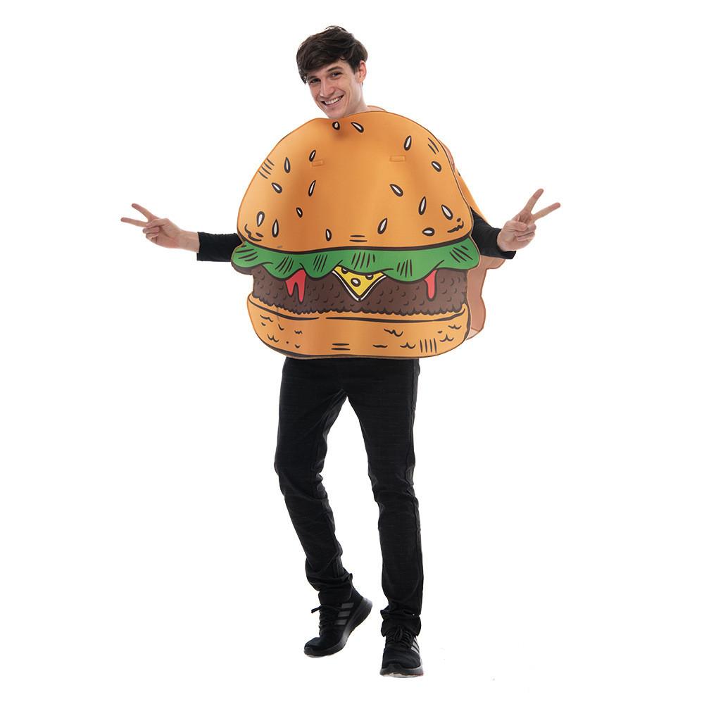 School Theme Hamburger Costume With Polyester Fabric For Adults At Halloween Festive Events