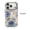 Vintage Distressed Pastel Blue Floral Peony Watercolor Art Graphic Film Aesthetic Protective ShockproofBumperCase Cover For iPhone1415161718ProMaxPlus