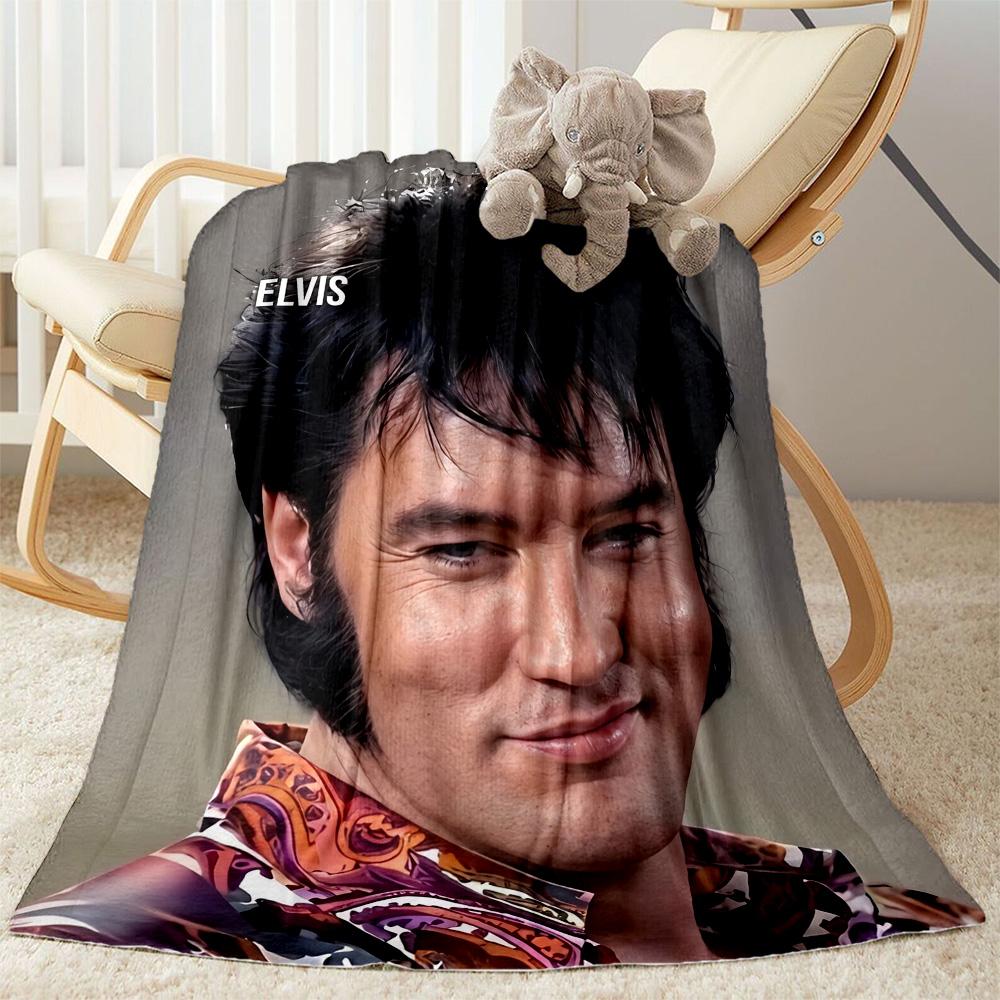 Love Elvis Presley Blanket Durable Comfort Great for Office Chair Bedding Chair All-Season Use Playful Design Birthday Christmas Gift Blanket