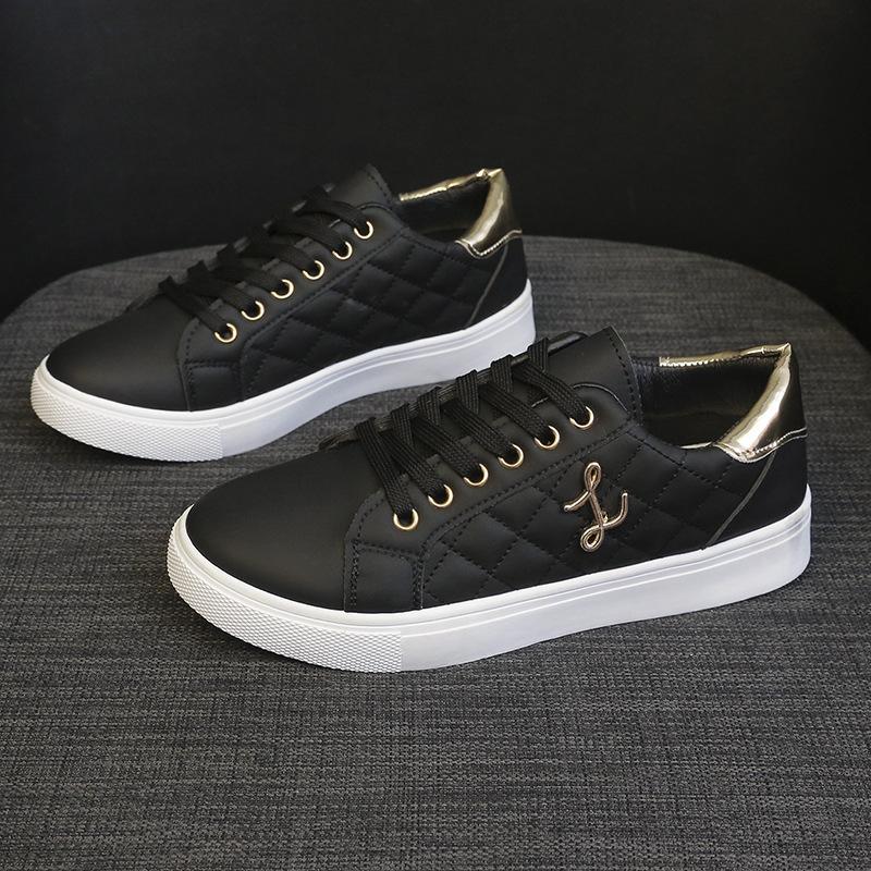 

Fashion White Shoes Women s Breathable Sneakers Non Slip Soft Sole Vulcanized Shoes Ladies Casual Versatile Flat Zapatos Mujer 40 чёрный