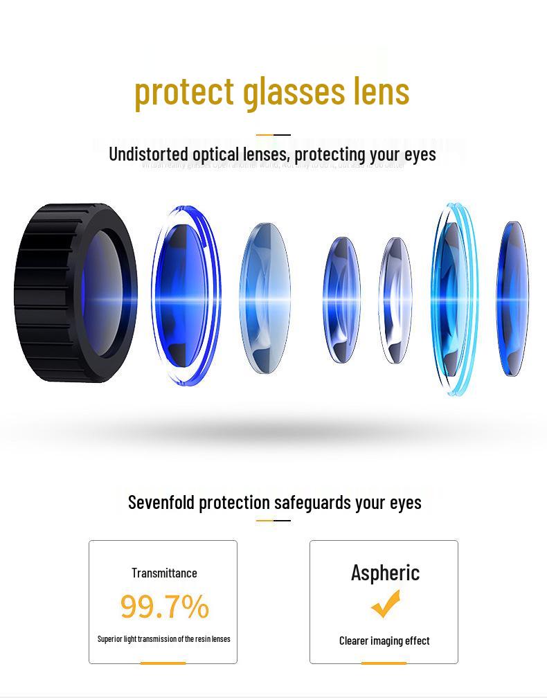 Óculos Inteligentes VRPARK: Headset VR de Alta Definição para Filmes e Jogos com Bluetooth - Experiência Tudo-em-Um