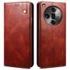 For Oppo Find X7 Ultra Wallet Case Leather Phone Cover Waxy Crazy Horse Texture