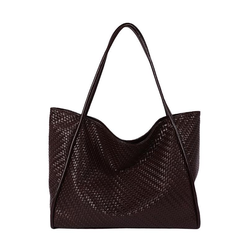 Stylish Autumn 2026 Women's Woven Tote Bag - Large Capacity, Single Shoulder Design
