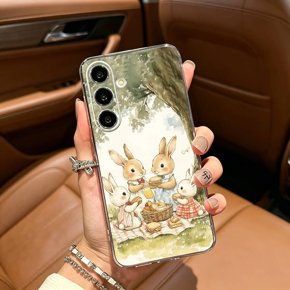 Cute R-Rabbit P-Peter Clear Phone Case for Samsung Galaxy A71, A70, A52, A51, A40, A30