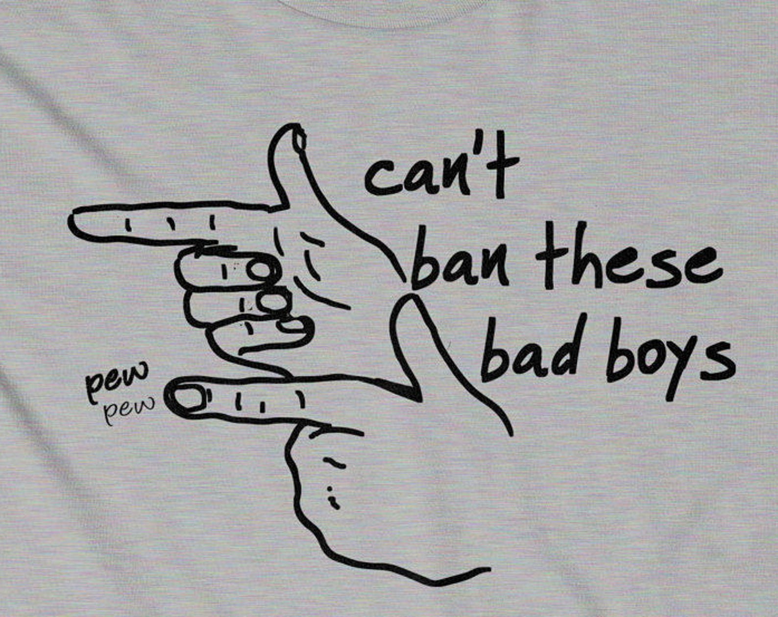 Funny Fingergun Rights Pun T-Shirt 4XL