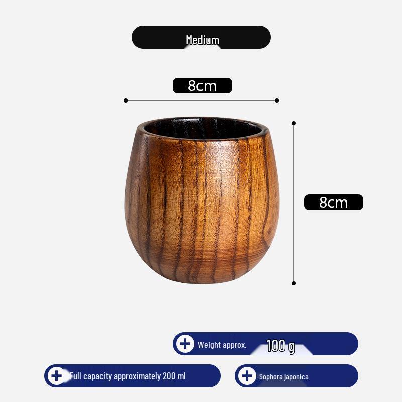 Japanese High-Temperature Resistant Jujube Wood Tea Mug