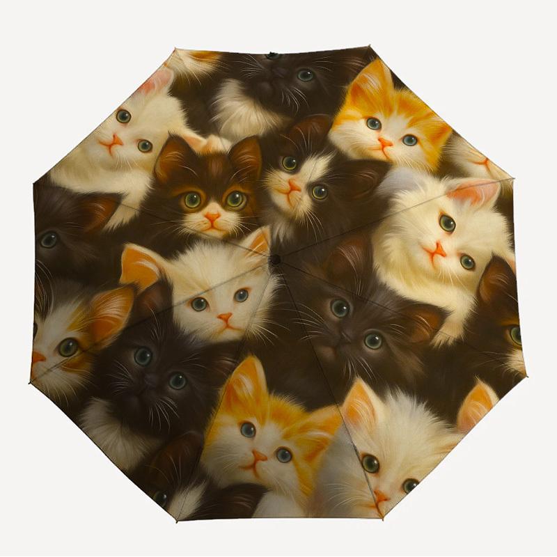 

1pc Kittens, Circular Themed High-quality Umbrella,Automatic Opening and Closing Umbrella,Multi-functional Umbrella G0811384