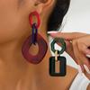 Chain Acrylic Geometric Earrings Daily Pie Versatile Women's Ear Jewelry