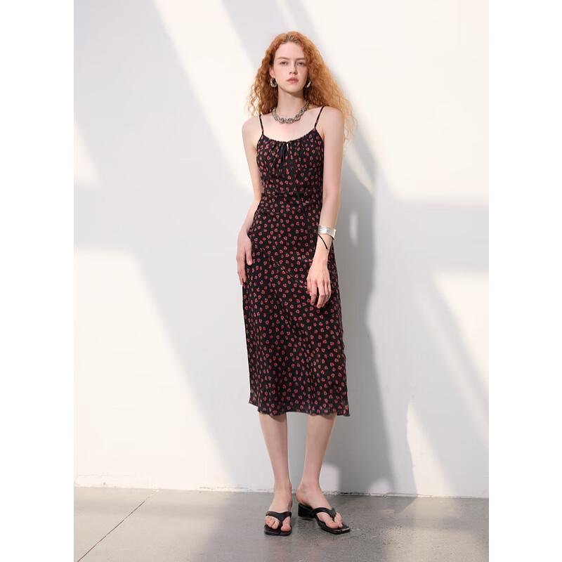 

Sancai 2025 Весеннее цветочное платье-макси на бретелях с завязкой на талии M