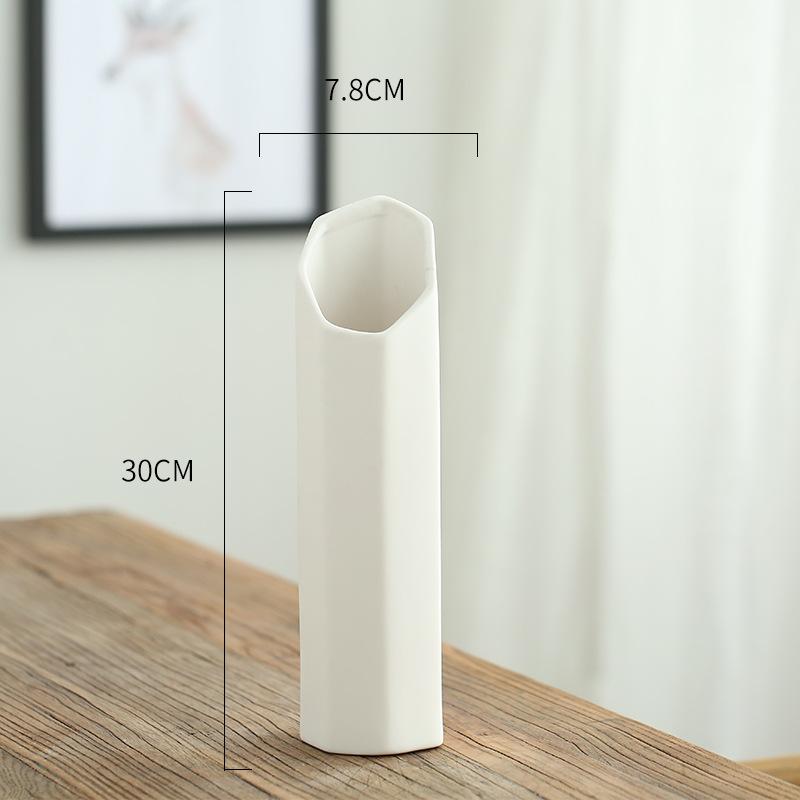Nordic Simple Starry Dried Flower with Vase Living Room White Porcelain Flower Table Hydroponic Ceramic Vase Decoration