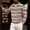 Men's Retro Printed Corduroy Long Sleeve Collared Casual Top with Pocket