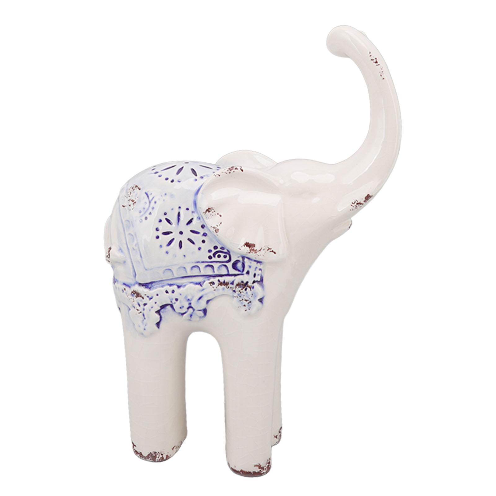 

Elephant Ceramic Decor Safe Round Slippy Exquisite Porcelain Elephant Sculpture for Home Office Ornament S S 8.9 X 1.5in