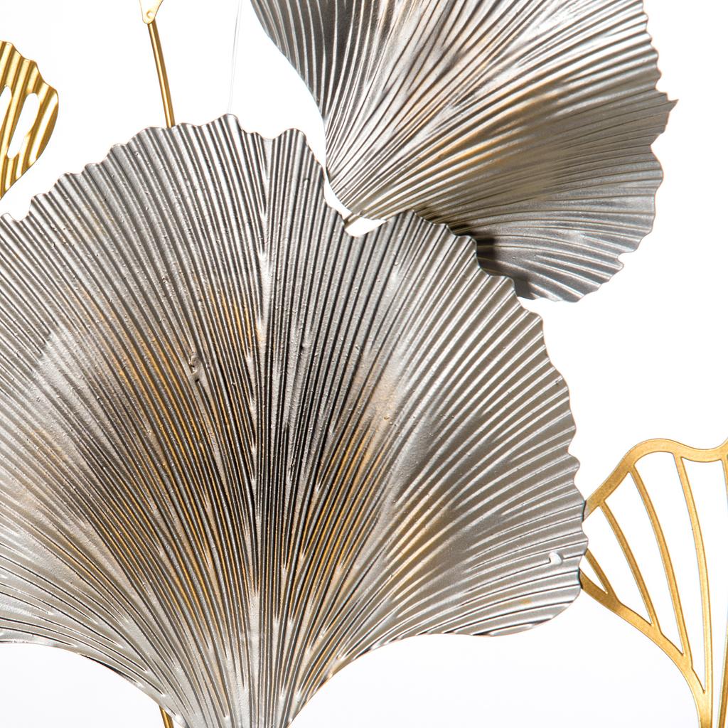 Large Metal Wall Art, Modern Hanging Wall Sculpture with Unique Multi-leaf Design