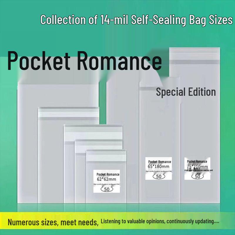 

Thickened OPP Transparent Self-Sealing Photo & Postcard Protection Bag 60*60mm, 50pcs
