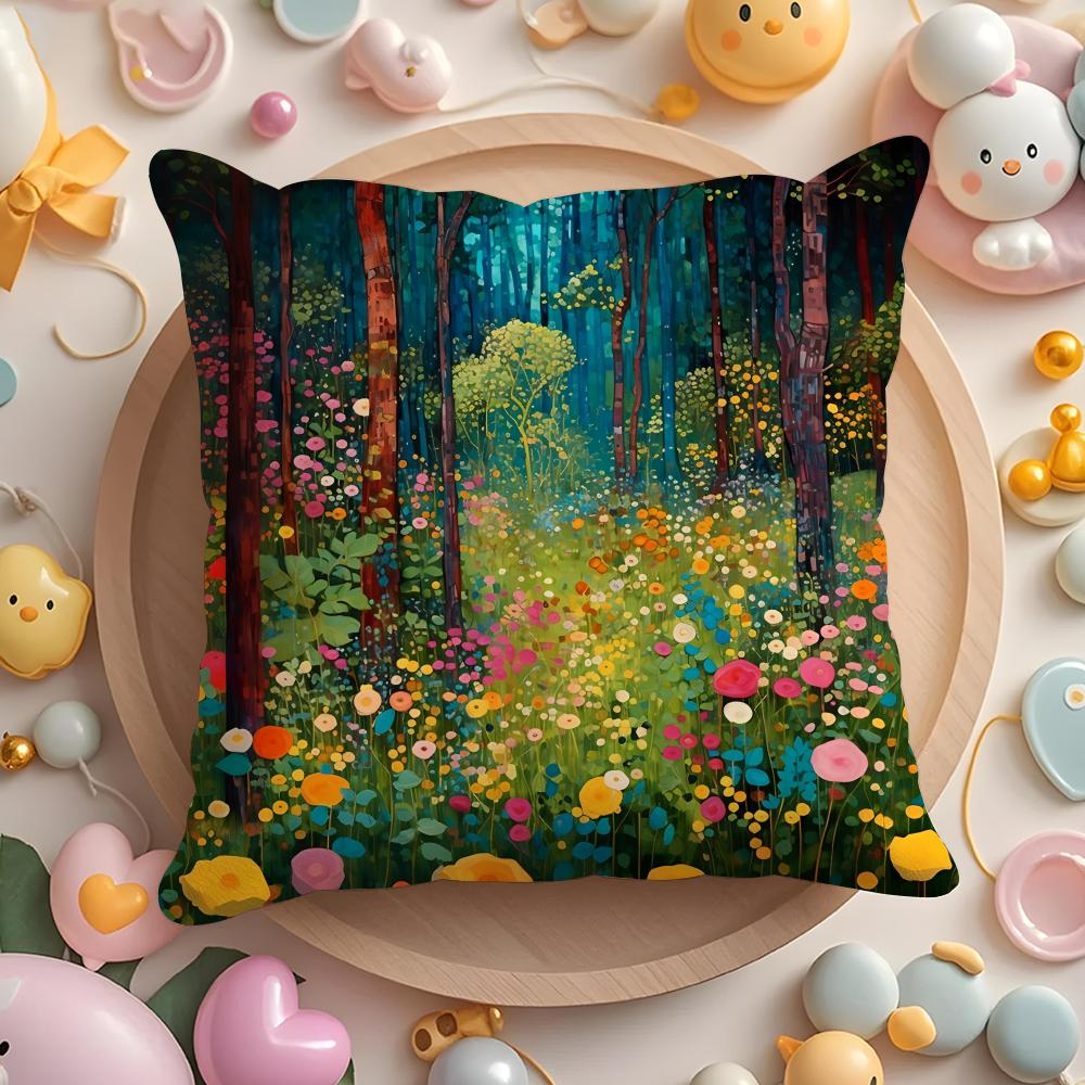 Midsummer Nights Flowers Cushion Cover Short Plush DoubleSided Printing Home Machine Washable in Warm Winter Pillow Cover