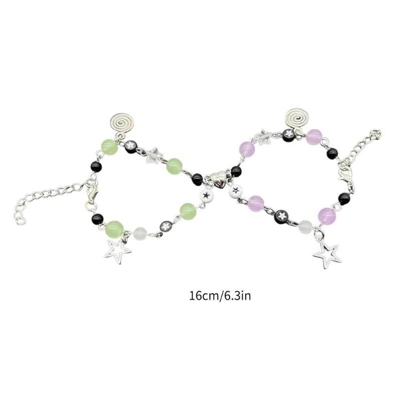 Convenient Magnetic Closure Bracelet Accesslry Durable Acrylic Alloy Bracelets Bangles Comfortable Beaded Wrist Chains