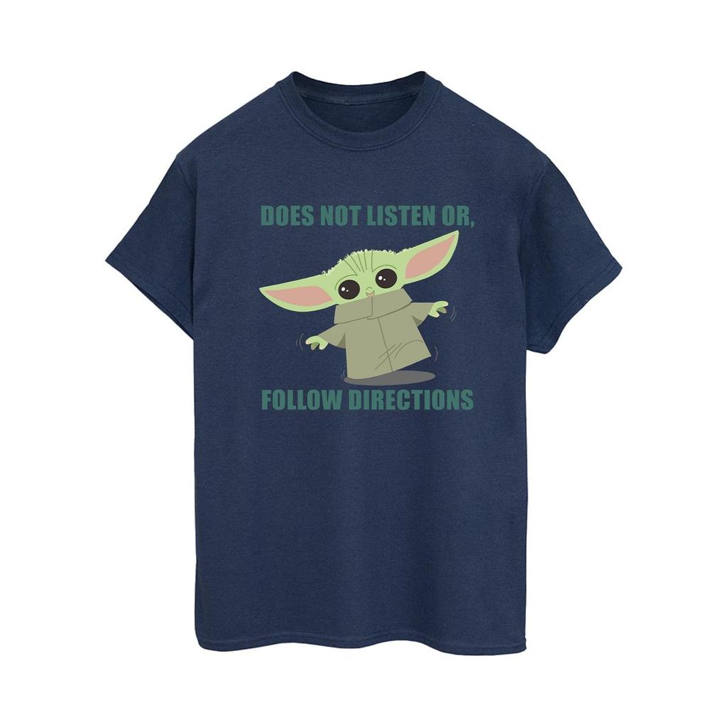 Star Wars Womens/Ladies The Mandalorian Grogu Does Not Listen Cotton Boyfriend T-Shirt
