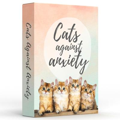 Catchyourdreams Cat Cards for Anxiety 50 Cards for and Affirmations for Anxious Men Cats for - Self-Esteem Stress, Feelings, Cats, Women, (Cats,