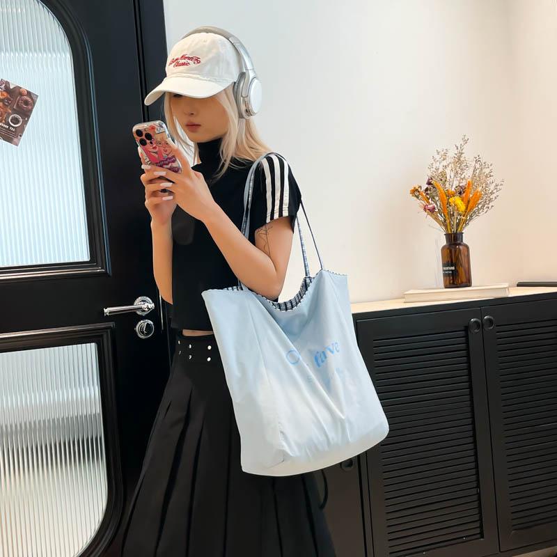 Nyl Solid Color Double-sided Back Shoulder Bags Large Capacity Women's Bags Sale 2026 High Quality Versatile Tote Bags