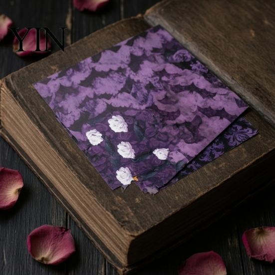 Durable Scrapbooking Sheets 12 Purple Gothic Halloween Scrapbook Paper, Double Sided Decorative Craft Thick Paper for Card Making, Origami,